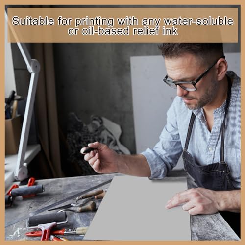 Yeaqee 2 Pcs 12 x 18 Inch Linoleum Blocks for Printmaking, Gray - color: Gray, size: 12 x 18 Inch
