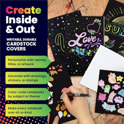 Hygloss Blank Books - Bulk 20 Pack – 5.5" x 8.5" A5 Black Paperback Blank Books for Kids to Write Stories, Doodle, Arts & Crafts – Plain Drawing Sketchbook, Unlined Journal, Notebook Without Lines - color: Black, style: 20 Books