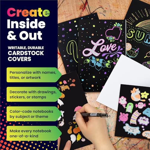 Hygloss Blank Books - Bulk 100 Pack – 5.5" x 8.5" A5 Black Paperback Blank Books for Kids to Write Stories, Doodle, Arts & Crafts – Plain Drawing Sketchbook, Unlined Journal, Notebook Without Lines - color: Black, style: 100 Books