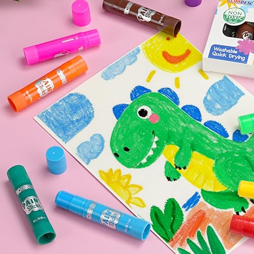 Tempera Paint Sticks for Kids & Artists,96 Pack 12 Vibrant Color,Non-Toxic,Quick Drying,Classic Rainbow Colors,Washable Solid Paint Crayons,Ideal for School Classroom Art Projects & DIY Crafts