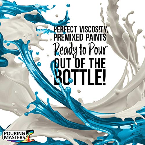 Pouring Masters Peacock Teal Metallic Pearl Ready to Pour Acrylic Pouring Paint - Premium 64-Ounce Pre-Mixed Fluid Acrylic Paint - Fluid Art Supplies for Canvas, Wood, Paper, Tile & Rocks - color: Peacock Teal Metallic Pearl, size: 64 Fl Oz (Pack of 1)