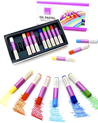 COLOUR BLOCK 12 Colors Assorted Oil Pastels Art Set, Premiun Ultra-Soft Creamy Pastel for Drawing, Blending, Shading for Professional Artists, Beginners, Hobbyists, Portable Storage Box for Gifting - size: 12 Count (Pack of 1)