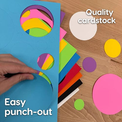 Circle Cutouts, Multicolor, 0.5-4 in, 340 Piece