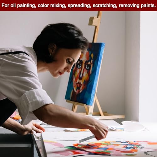 HARFINGTON No.16 Painting Palette Knife Stainless Steel Pointy Spatula Pallet Knife with Beech Wood Handle for Oil Acrylic Paint Canvas Mixing Spreading