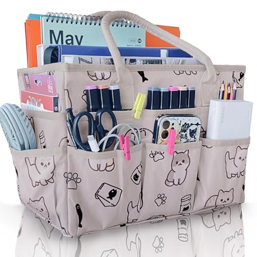 Cupohus Art Organizer Craft Storage Tote Bag with Pockets and Handles Pet - color: Pet Prints