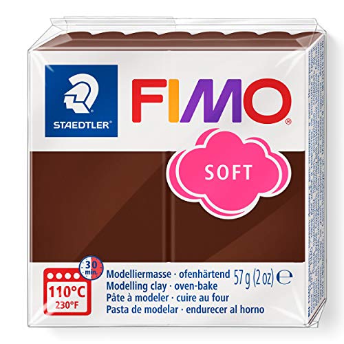 Staedtler FIMO Soft Polymer Clay - -Oven Bake Clay for Jewelry, Sculpting, Crafting, Chocolate 8020-75 - color: chocolate, size: 57 g (Pack of 1)