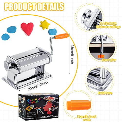 Amylove 72 Pieces Polymer Clay Roller Tools Machine Clay Conditioning Machine Polymer Clay Cutter Kit with Shapes Stainless Steel Clay Earring Cutters Earring Hooks Accessories for Clay Earring Making