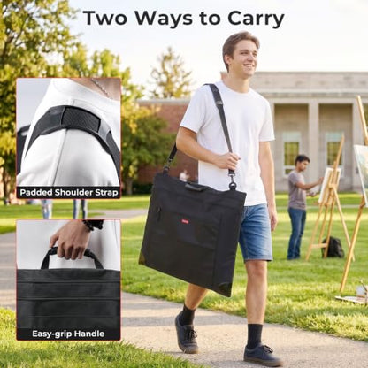 Nicpro Light Weight Art Portfolio Bag, 24" x 36" Art Canvas Portfolio Case - size: 24 x 36 inches