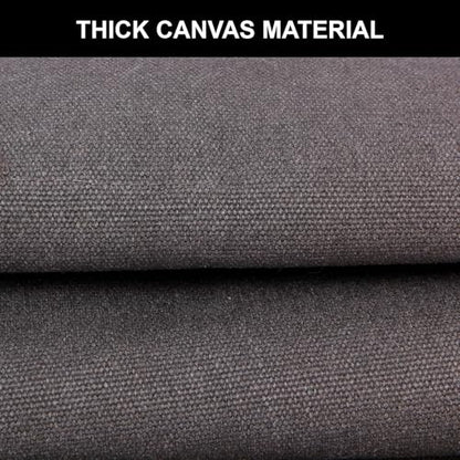Men's Canvas Tool Apron, Heavy Duty Multi-Pocket Work Apron for Woodworking Gardening Bartender Adjustable Straps - color: Grey