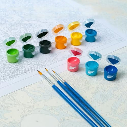 Donut Painting Paint by Numbers Kit for Adults - DIY Dripping Glazed Doughnuts with Sprinkles on Canvas 16x20In, Frameless Acrylic Paint Set, Suitable for Beginners, Art for Kitchen or Café Decor