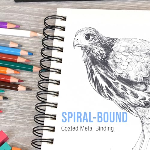 U.S. Art Supply 8.5" x 11" Premium Hardbound Sketch Book, 2 Pack, 80 Sheets Each, 70 lb (110gsm) - Hardcover Spiral Bound Artist Field, Small Sketch Pad, Acid-Free Drawing Pad - Adults, Students - size: 8.5-x-11-inch