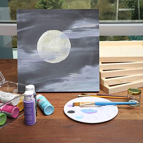 Bright Creations Art Supplies Wood Panels for Painting - 10x10 in, 0.83 in Cradle Depth, Unfinished, Pack of 6 - Cradle Boards for Painting & Craft Boards for Wall Art - size: Square 10x10in