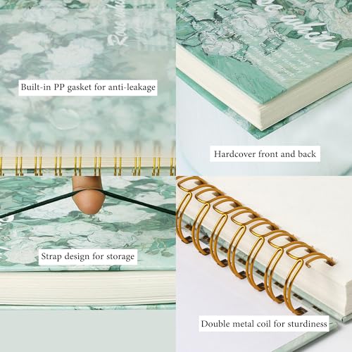 SuyuanArt Hardcover Square Sketchbook 8" x8", Thick Acid-Free Paper for Drawing Spiral Bound, Portable Mixed Media Art Sketch Pad,Drawing Sketching Gift for Artists - color: Roses 8.3" x 8.3"