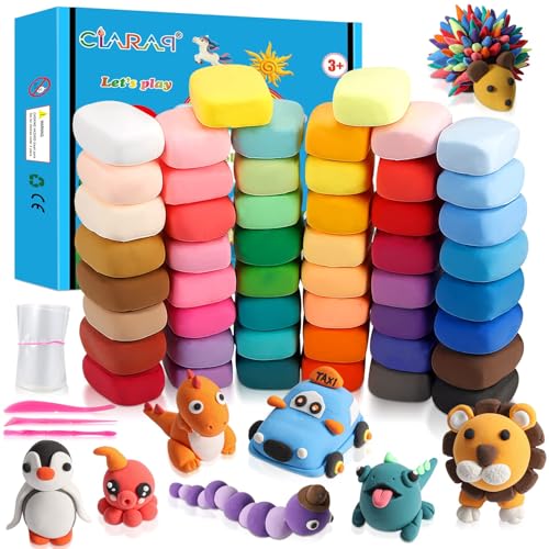 Air Dry Clay Kit for Kids – 50 Colors 15g Each, Non-Toxic Modeling Clay Set | with 3 Sculpting Tools, DIY Arts & Crafts Supplies, Ideal Gift for Birthday, Christmas, Halloween (Ages 3+) - color: 50 Colors