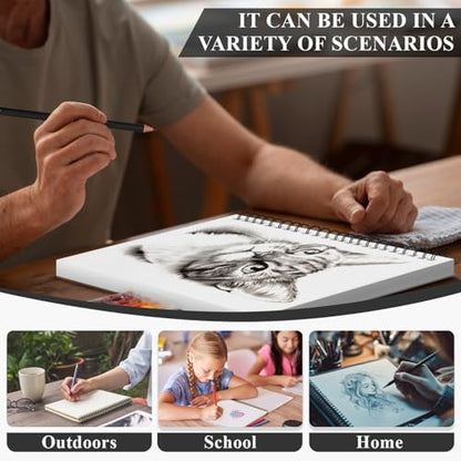 Yagol Sketch Book 9x12, 100 Sheets Spiral Bound Sketchbook, 68lb/100gsm Acid-Free Drawing Paper Pad for Sketching, Pencil, Charcoal & Dry Media, Art Sketch Pad for Students, Beginners & Artists.