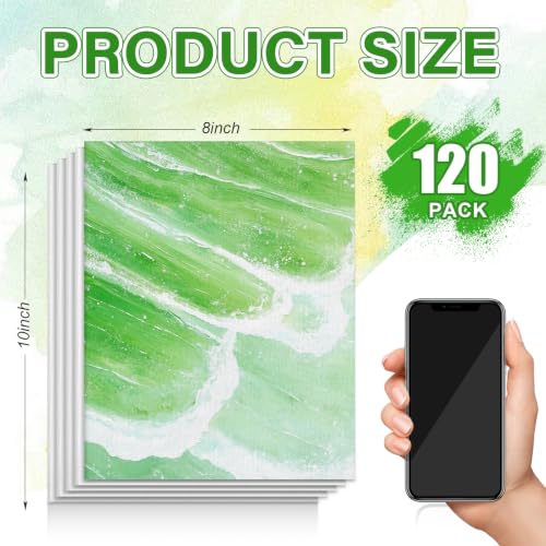ESRICH 120-Pack 8x10 Primed Canvas Boards Value Pack | 100% Cotton, Acid-free, Works with Acrylic, Oil, Watercolor, Ideal for Beginners, Kids, Adults & Professional Artists.