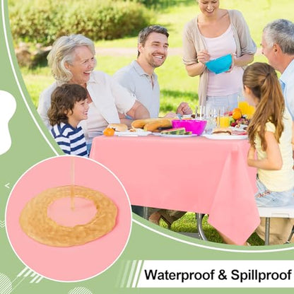 misaya 6 Packs Plastic Table Cloth Peach Disposable Tablecloth - color: Peach, size: 54" X 108"
