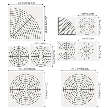 9 Pieces Mandala Dot Painting Tool Stencils Template Set, 8/12/16 Segment Creative Mandala Stencil Template for Rock Wood Canvas DIY Painting Art Projects