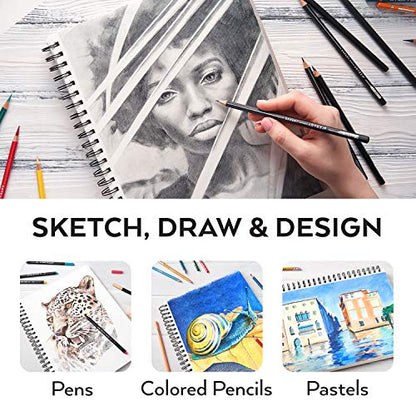 ARTEZA Spiral Sketch Book 9x12" Drawing Pad 100 Sheets Sketch Pads for Drawing for Adults & Teens - size: 9X12 2