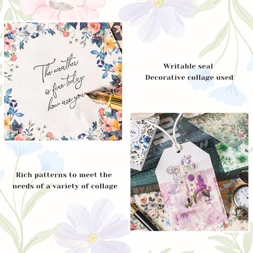 600 Sheets Vintage Floral Scrapbook Paper, 3x3 Inch Journaling Craft Paper