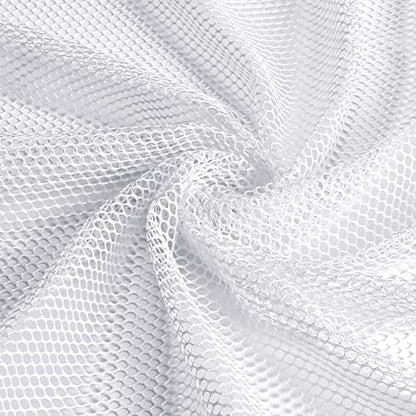 Pllieay 29.5 X 59 Inch White Mesh Fabric Slightly Stretchy | for Backpack Pocket and Straps, Netting Clothes, Netting Bag Shopping Bag - color: White