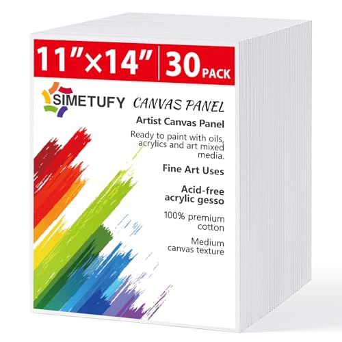 30 Pack Canvas Boards for Painting 11 x 14 inch, Blank Canvas Panels- Gesso Primed Acid-Free 100% Cotton for Acrylics Oil Watercolor Tempera Paints - size: 11"x14"