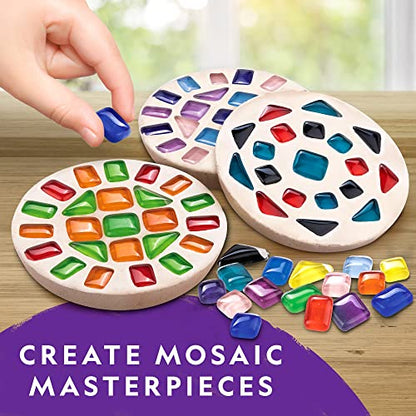 National Geographic Mega Arts and Crafts Activity Kit for Kids Ages 8-12 | Mosaic Art, Marbling Paint and Air-Dry Clay, 3 Craft Kits, 19 Art Projects, 100+ Components, Creative Birthday Gift - style: Clay, Mosaic & Paint Marbling Kits