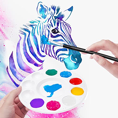 Hutou 12 Pack Paint Tray Palettes, Round, White | Painting Palette, Plastic Paint Pallets for Kids on School Project or Art Class - color: 12 Pack
