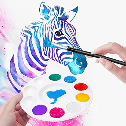 Hutou 12 Pack Paint Tray Palettes, Round, White | Painting Palette, Plastic Paint Pallets for Kids on School Project or Art Class - color: 12 Pack