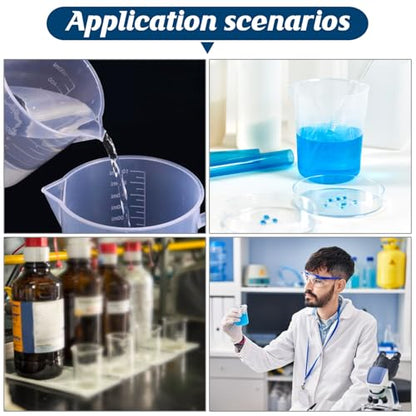 Plastic Measuring Cups, 100ml, Set of 15, for Liquid Measurement and Scientific Experiments - size: 100ML- 15pcs, style: 100ML