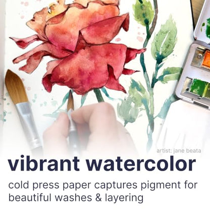 Strathmore 400 Series Watercolor Paper Art Book, Matte Brown Cover, Natural White, Hardbound, 24 Sheets, 5.5x8.5 inch - size: 5.5x8.5 inch, style: Hardbound