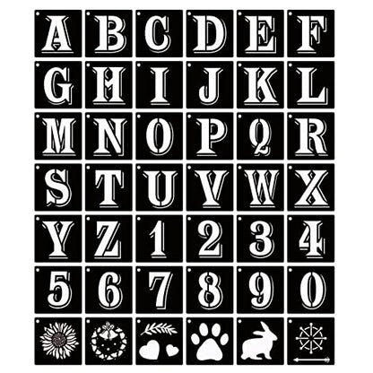 8 Inch Letter Stencils Symbol Numbers Craft Stencils, 42 Pcs Reusable Plastic Alphabet Templates for Painting on Wood, Wall, Fabric, Rock, Glass, Signage, DIY Art Projects (8 Inch) - size: 8 Inch