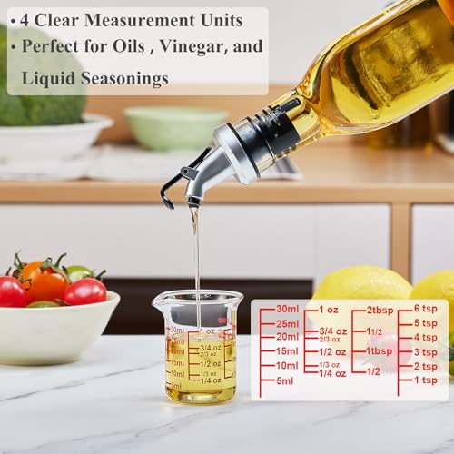Ackers BORO3.3 Glass Measuring Cups with V-Spouts, 30 ml/1 oz, 2 Pack - size: 30 ML/1 OZ(Pack of 2)