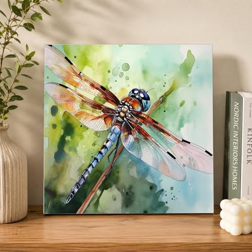 AUKELHJ Framed Paint by Numbers Kit for Adults, Dragonfly, 10x10 inch - color: 09-Dragonfly