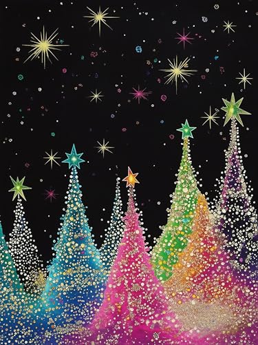ijbnhd Christmas Tree Diamond Art Kits for Adults 12x16inch | Full Drill Christmas diamond Painting Kits for Adults Gem Art, DIY 5D Diamond Dots Painting and Crafts Wall Decor - color: Christmas Tree-1, size: 12x16in(30x40cm)