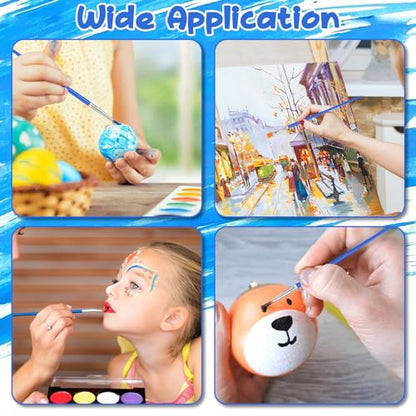 Paint Brush Bulk, 50 Pcs Small Brushes for Acrylic Painting, Craft Paint Brushes Set for Kids Watercolor Face Canvas Detail Painting (Flat & Round) - color: Flat and Round