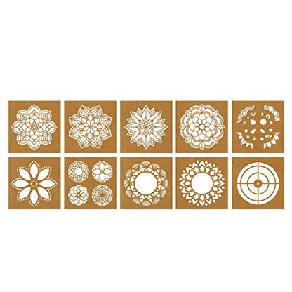 Faber-Castell Mixed Media Paper Stencils - 13 Mandala Stencils Designs, 202 - Mandala - style: Mandala