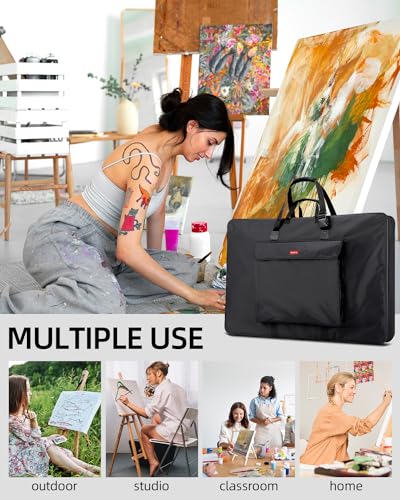 Nicpro Large Art Portfolio Bag 36 x 48 in, Nylon Artist Storage Case | Adjustable Shoulder Strap, Waterproof Carrying Bag for Professional Artwork Sketch Drawing Canvas Photography Poster - size: 36 x 48 inches