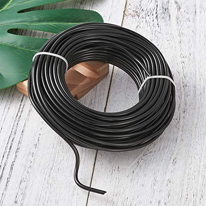 65.6 Feet 3.5mm Aluminum Wire Black Bendable Metal Craft Wire for Beading Jewelry Craft Making - color: Round-Black, size: 3.5mm