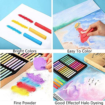 Non Toxic Artist Pastels,Square Soft Pastels Set,Chalks 12/24/36/48 Colors Soft Dry Pastel Artist Chalk Pastel Sticks for Office School Art Drawing Painting Supplies Professional Art Pastel (12Pcs) - color: 12Pcs