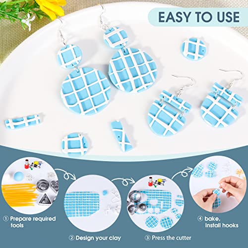 Clay Earring Making kit,32 Cutters,24 Clay,30 Hooks&Rings,Gift Box for Teen