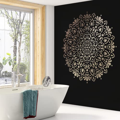 Harmony Floor Stencil - Mandala Template, Furniture Stencil - size: 12"x12"