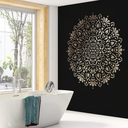 Harmony Floor Stencil - Mandala Template, Furniture Stencil - size: 12"x12"