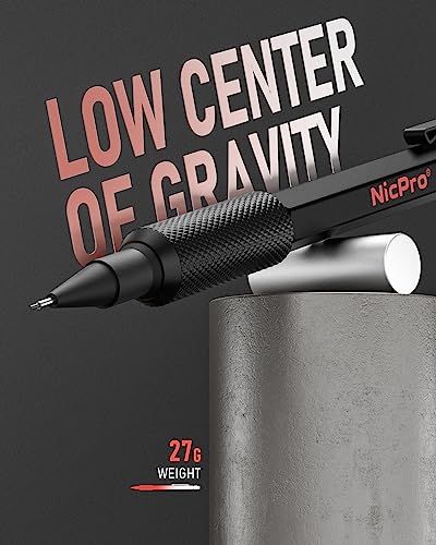 Nicpro 0.5 mm Mechanical Pencil Set with Case, 3PCS Metal Pencils | MP2000 Heavy Duty Lead Pencil + 6 Tube HB Lead Refill, Eraser, Weatherproof Metal Barrel for Outdoor Writing Drafting Drawing - size: 0.5mm
