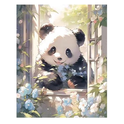 Reivworl Panda Paint by Numbers Kit for Adults Beginner 16×20 inch | Panda Paint by Number Kits 16×20 inch, Crafts on Canvas with Gifts. - color: 15-Panda
