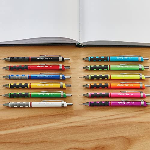 rOtring Tikky Mechanical Pencil Set, HB 0.5 mm, Black Barrel, Includes 12 Leads and Eraser - size: 1 Count (Pack of 1), style: pack of 1 + leads + erasor