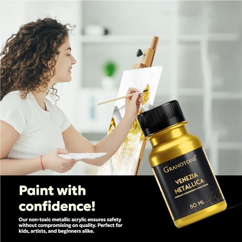 GRANOTONE Metallic Gold Acrylic Paint 1.69 fl oz 50 ml