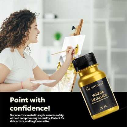 GRANOTONE Metallic Gold Acrylic Paint 1.69 fl oz 50 ml