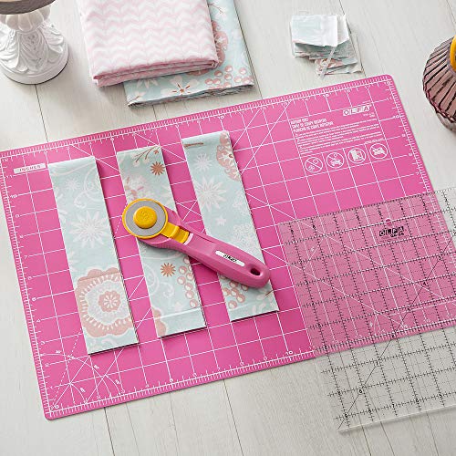Olfa 1132645 45mm Fairy Floss Pink Splash Rotary Cutter, Multicolor