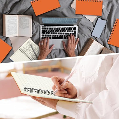 Jutom 18 Pcs Small Spiral Notebook Memo Pad 3x5, Orange - color: Orange